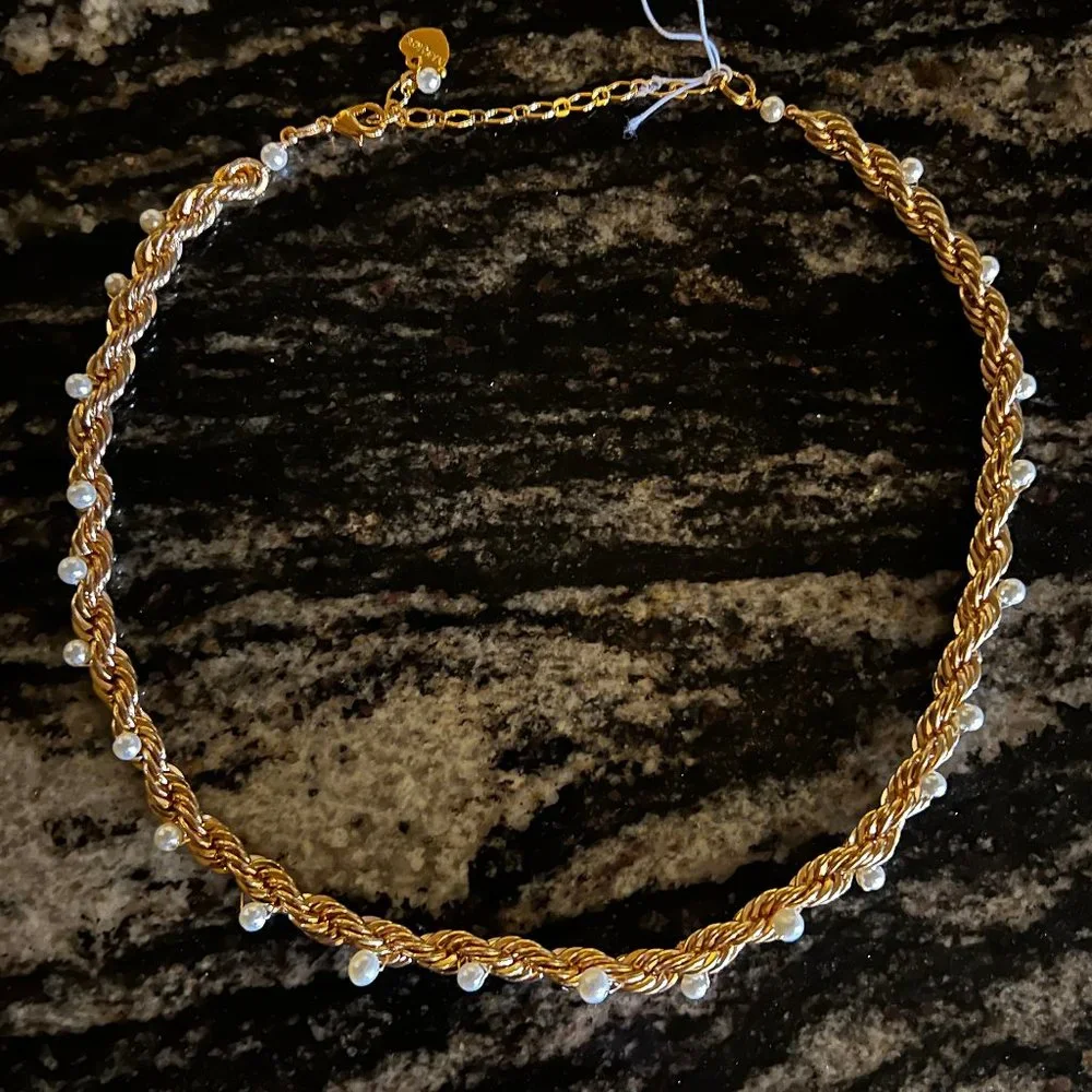 New with tags! Nakamol Handmade Twist Chain Necklace with Pearls